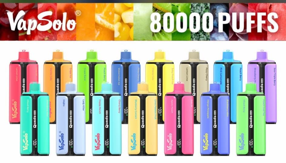 Las 15 variantes del VapSolo Quads 80.000 con sus combos de sabor