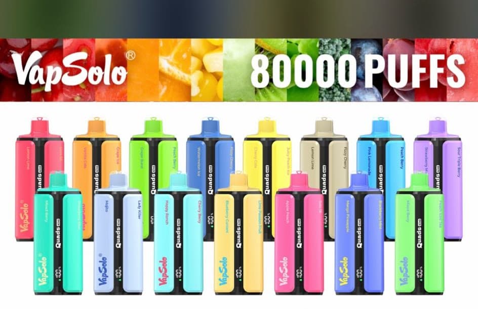 VapSolo Quads 80.000 puffs · 15 combos de 4 sabores